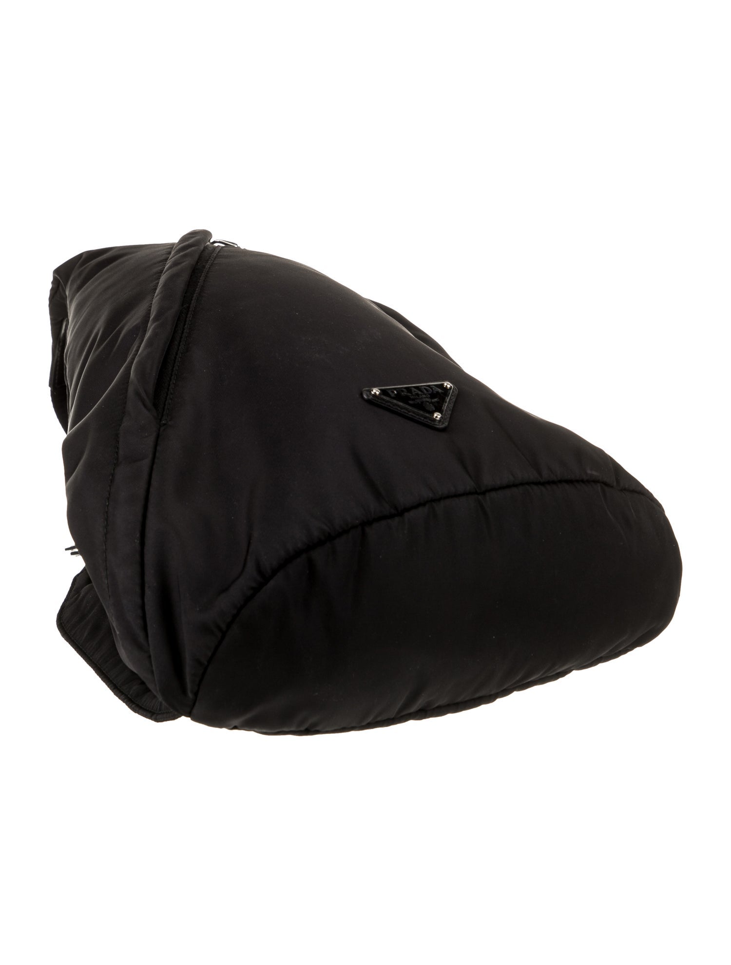 Prada Enameled Metal Triangle Messenger Bag